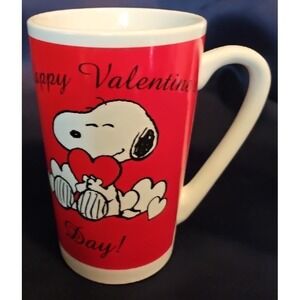 Happy Valentine's‎ Day Peanuts SNOOPY Coffee Mug Comic Strip HEARTS 5"